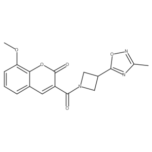 8-methoxy-3-(3-(3-methyl-1,2,4-oxadiazol-5-yl)azetidine-1-carbonyl)-2H-chromen-2-one结构式