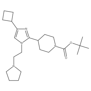 tert-butyl 4-(4-cyclobutyl-1-(2-(pyrrolidin-1-yl)ethyl)-1H-imidazol-2-yl)piperidine-1-carboxylate结构式