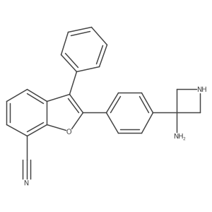 2-(4-(3-Aminoazetidin-3-yl)phenyl)-3-phenylbenzofuran-7-carbonitrile Structure