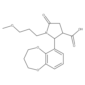 2-(3,4-dihydro-2H-1,5-benzodioxepin-6-yl)-1-(3-methoxypropyl)-5-oxopyrrolidine-3-carboxylic acid Structure