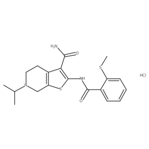 6-Isopropyl-2-(2-(methylthio)benzamido)-4,5,6,7-tetrahydrothieno[2,3-c]pyridine-3-carboxamide hydrochloride Structure