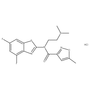 N-(4,6-difluorobenzo[d]thiazol-2-yl)-N-(2-(dimethylamino)ethyl)-5-methylisoxazole-3-carboxamide hydrochloride结构式