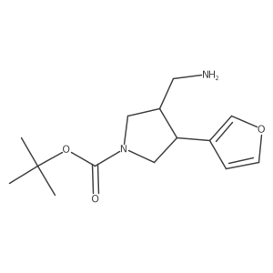 Tert-butyl 3-(aminomethyl)-4-(furan-3-yl)pyrrolidine-1-carboxylate结构式