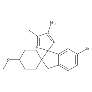 (1S,1'R,4S)-6'-bromo-4-methoxy-5''-methyl-3'H-dispiro[cyclohexane-1,2'-indene-1',2''-imidazol]-4''-amine结构式