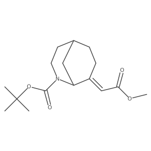 tert-butyl (8Z)-8-(2-methoxy-2-oxoethylidene)-2-azabicyclo[3.3.1]nonane-2-carboxylate结构式
