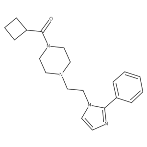 cyclobutyl(4-(2-(2-phenyl-1H-imidazol-1-yl)ethyl)piperazin-1-yl)methanone结构式