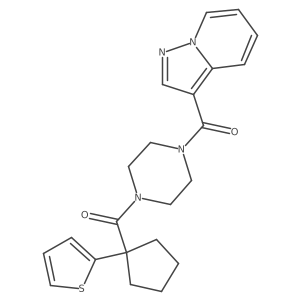 Pyrazolo[1,5-a]pyridin-3-yl(4-(1-(thiophen-2-yl)cyclopentanecarbonyl)piperazin-1-yl)methanone Structure