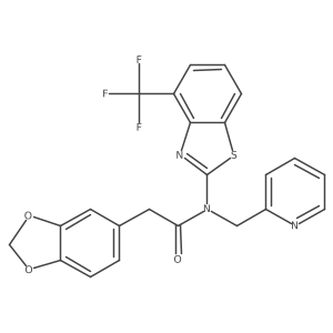 2-(benzo[d][1,3]dioxol-5-yl)-N-(pyridin-2-ylmethyl)-N-(4-(trifluoromethyl)benzo[d]thiazol-2-yl)acetamide Structure