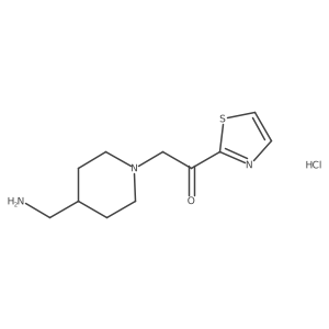 2-(4-(Aminomethyl)piperidin-1-yl)-1-(thiazol-2-yl)ethanone hydrochloride结构式