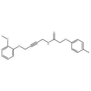 2-((4-fluorophenyl)thio)-N-(4-(2-methoxyphenoxy)but-2-yn-1-yl)acetamide结构式