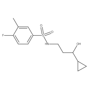 N-(3-cyclopropyl-3-hydroxypropyl)-4-fluoro-3-methylbenzenesulfonamide结构式