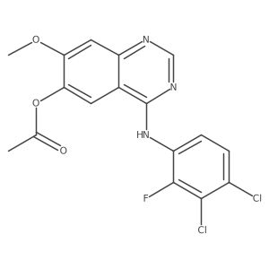 4-(3,4-Dichloro-2-fluorophenylamino)-7-methoxyquinazolin-6-yl acetate Structure
