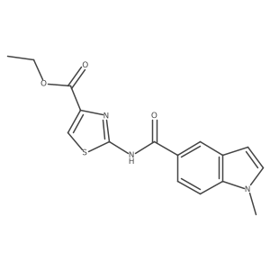 ethyl 2-{[(1-methyl-1H-indol-5-yl)carbonyl]amino}-1,3-thiazole-4-carboxylate结构式