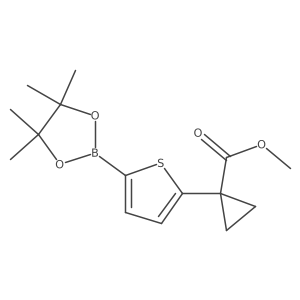1-[5-(4,4,5,5-Tetramethyl-1,3,2-dioxaborolan-2-yl)-2-thienyl]cyclopropanecarboxylic acid methyl ester结构式