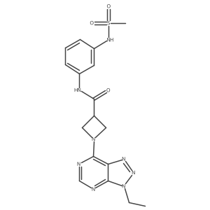 1-(3-ethyl-3H-[1,2,3]triazolo[4,5-d]pyrimidin-7-yl)-N-(3-(methylsulfonamido)phenyl)azetidine-3-carboxamide结构式