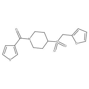 (4-((Furan-2-ylmethyl)sulfonyl)piperidin-1-yl)(thiophen-3-yl)methanone结构式