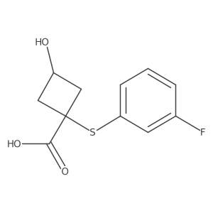 1-[(3-Fluorophenyl)sulfanyl]-3-hydroxycyclobutane-1-carboxylic acid结构式