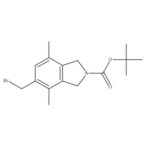 Tert-butyl 5-(bromomethyl)-4,7-dimethyl-1,3-dihydroisoindole-2-carboxylate结构式