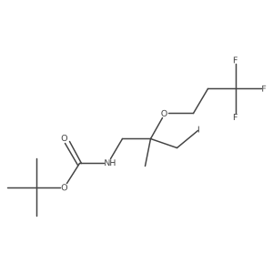 tert-butyl N-[3-iodo-2-methyl-2-(3,3,3-trifluoropropoxy)propyl]carbamate Structure