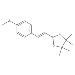 4,4,5,5-Tetramethyl-2-{2-[4-(methylsulfanyl)phenyl]ethenyl}-1,3,2-dioxaborolane Structure