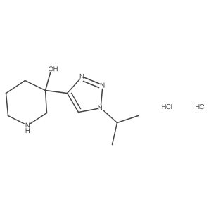 3-[1-(propan-2-yl)-1H-1,2,3-triazol-4-yl]piperidin-3-ol dihydrochloride Structure