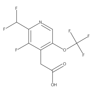 2-(Difluoromethyl)-3-fluoro-5-(trifluoromethoxy)pyridine-4-acetic acid结构式