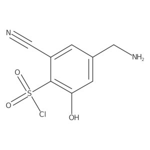 4-(Aminomethyl)-2-cyano-6-hydroxybenzene-1-sulfonyl chloride Structure