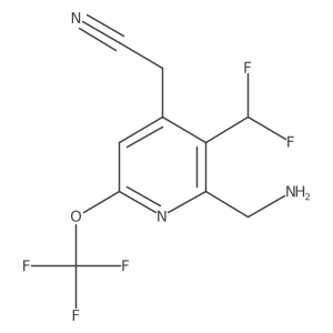 2-(Aminomethyl)-3-(difluoromethyl)-6-(trifluoromethoxy)pyridine-4-acetonitrile结构式