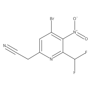 2-(4-Bromo-6-(difluoromethyl)-5-nitropyridin-2-yl)acetonitrile结构式