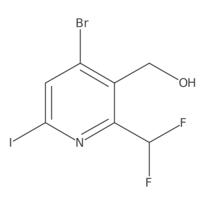 4-Bromo-2-(difluoromethyl)-6-iodopyridine-3-methanol Structure