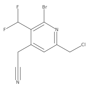 2-(2-Bromo-6-(chloromethyl)-3-(difluoromethyl)pyridin-4-yl)acetonitrile Structure