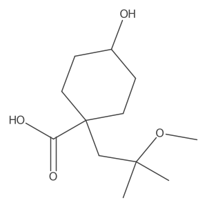 4-Hydroxy-1-(2-methoxy-2-methylpropyl)cyclohexane-1-carboxylic acid结构式