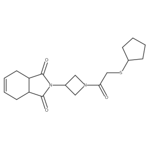 2-(1-(2-(cyclopentylthio)acetyl)azetidin-3-yl)-3a,4,7,7a-tetrahydro-1H-isoindole-1,3(2H)-dione结构式