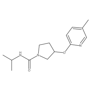 N-isopropyl-3-((5-methylpyridin-2-yl)oxy)pyrrolidine-1-carboxamide结构式