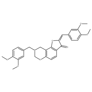(Z)-8-(3,4-dimethoxybenzyl)-2-(3,4-dimethoxybenzylidene)-8,9-dihydro-2H-benzofuro[7,6-e][1,3]oxazin-3(7H)-one Structure