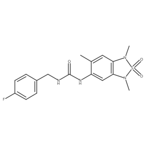 1-(4-Fluorobenzyl)-3-(1,3,6-trimethyl-2,2-dioxido-1,3-dihydrobenzo[c][1,2,5]thiadiazol-5-yl)urea结构式