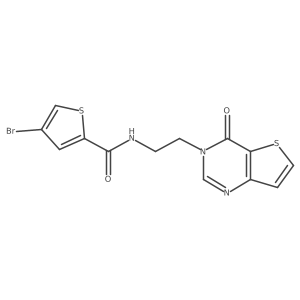 4-bromo-N-(2-(4-oxothieno[3,2-d]pyrimidin-3(4H)-yl)ethyl)thiophene-2-carboxamide结构式