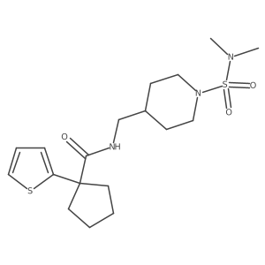 N-((1-(N,N-dimethylsulfamoyl)piperidin-4-yl)methyl)-1-(thiophen-2-yl)cyclopentanecarboxamide结构式