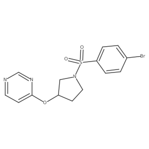4-((1-((4-Bromophenyl)sulfonyl)pyrrolidin-3-yl)oxy)pyrimidine结构式