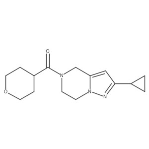 (2-cyclopropyl-6,7-dihydropyrazolo[1,5-a]pyrazin-5(4H)-yl)(tetrahydro-2H-pyran-4-yl)methanone结构式