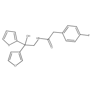 2-(4-fluorophenyl)-N-(2-(furan-3-yl)-2-hydroxy-2-(thiophen-2-yl)ethyl)acetamide结构式