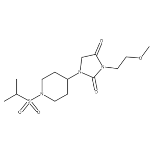 1-(1-(Isopropylsulfonyl)piperidin-4-yl)-3-(2-methoxyethyl)imidazolidine-2,4-dione Structure