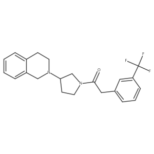 1-(3-(3,4-dihydroisoquinolin-2(1H)-yl)pyrrolidin-1-yl)-2-(3-(trifluoromethyl)phenyl)ethanone结构式