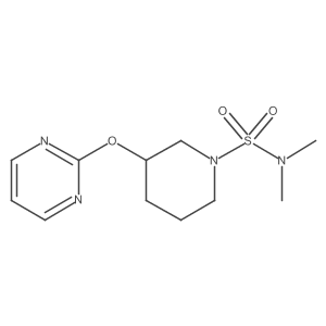 N,N-dimethyl-3-(pyrimidin-2-yloxy)piperidine-1-sulfonamide结构式