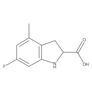 6-Fluoro-4-methyl-2,3-dihydro-1H-indole-2-carboxylic acid Structure
