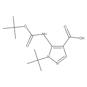 5-{[(tert-butoxy)carbonyl]amino}-1-tert-butyl-1H-pyrazole-4-carboxylic acid结构式