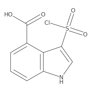 3-(chlorosulfonyl)-1H-indole-4-carboxylic acid结构式