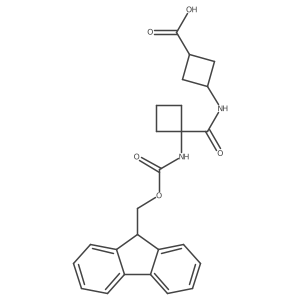 3-[1-({[(9H-fluoren-9-yl)methoxy]carbonyl}amino)cyclobutaneamido]cyclobutane-1-carboxylic acid Structure