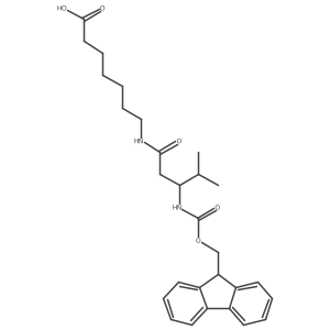 7-[(3S)-3-({[(9H-fluoren-9-yl)methoxy]carbonyl}amino)-4-methylpentanamido]heptanoic acid Structure