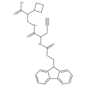 2-cyclobutyl-3-[2-({[(9H-fluoren-9-yl)methoxy]carbonyl}amino)pent-4-ynamido]propanoic acid结构式